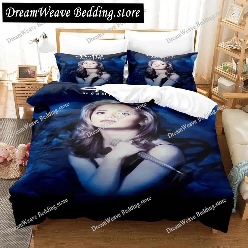 3D-Druck Buffy – Im Bann der Dämonen Bettwäsche-Set Bettbezug Bettwäsche-Set Steppdeckenbezug Kissenbezug Bettdecke King Queen Size Jungen Erwachsene741
