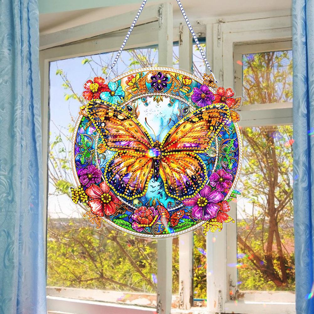 Double Sided Special Shaped Animal Diamond Painting Hanging Ornaments Kit Rhinestone Diamond Art Window Pendants for Beginner