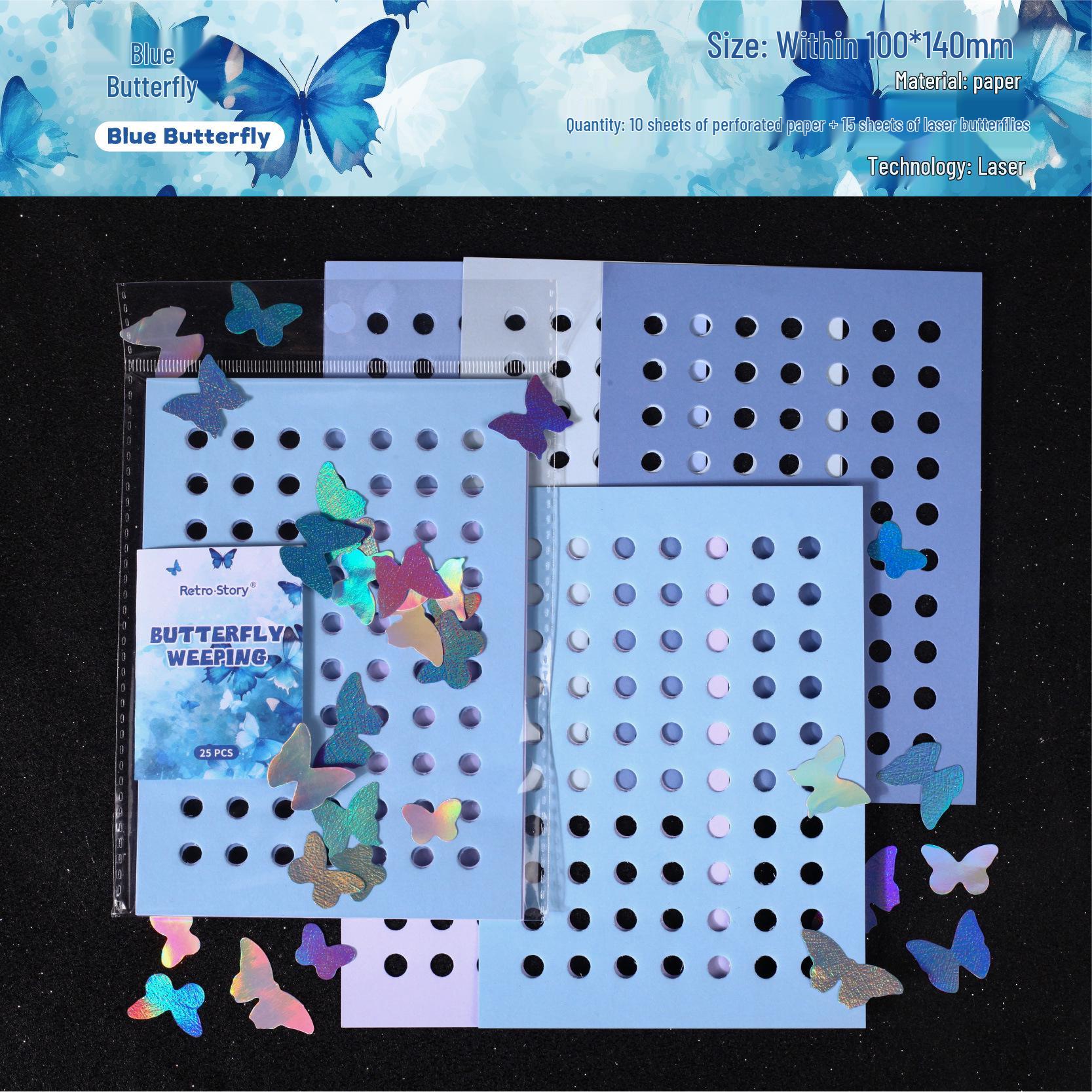Retro Butterfly Cry Series Scenery Sticker Pack - 6 Styles