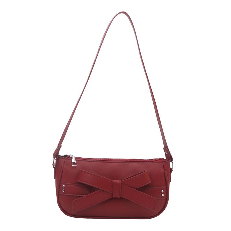 Large Capacity Fashionable and Simple Underarm Shoulder Messenger Bag New Bow Girl Commuter Solid Color Summer Bag
