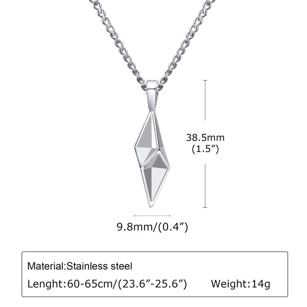 Mprainbow Mens Star 4-Pointed Necklaces,Waterproof Stainless Steel Geometric Pendant Collar Father's Day Birthday Gifts Jewelry