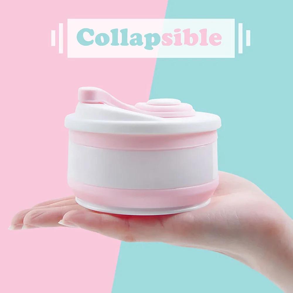 350ml Silicone Folding Cup Water Bottle Travel Outdoors Portable Water Drinking Collapsible Mug with Cover Coffee Cup