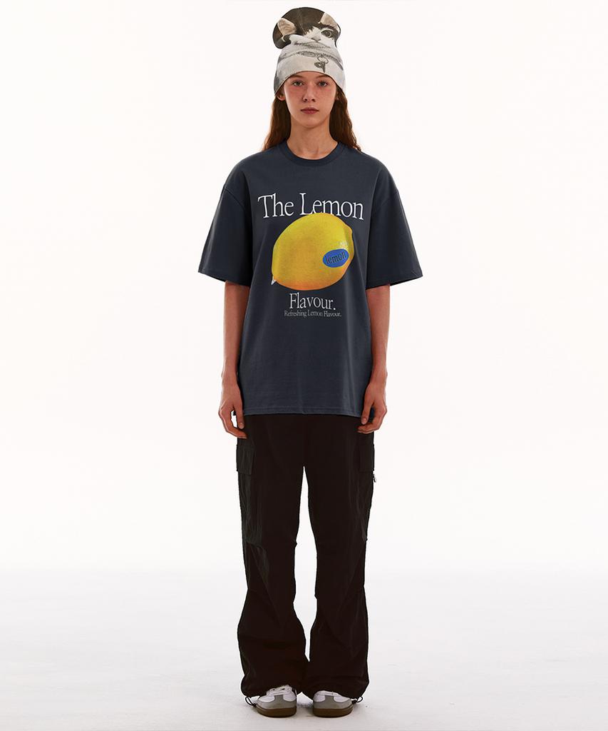 MATCHGLOBE Color Lemon Oversized Tee (Navy)