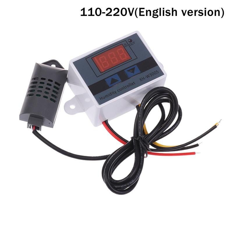 

Xh-W3005 Цифровий контролер вологості 12В 24В 220В Гігростат Гігрометр Перемикач контролю вологості Регулятор + Датчик вологості A5