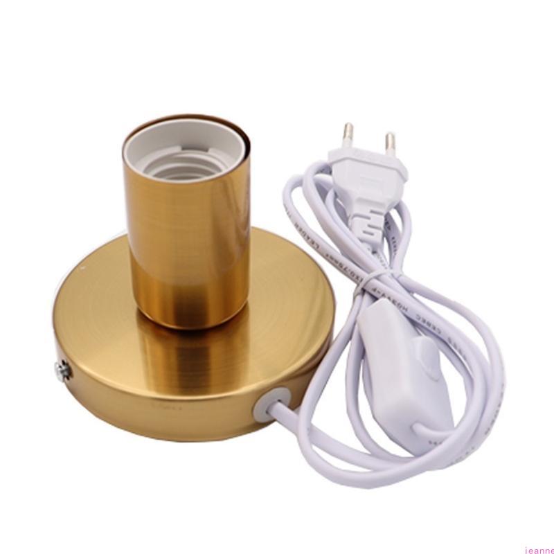 

Standard E27 Table Lamp Holder with 1.8m Line Pendant Bulb Socket Replacement Metal Desktop Lamp Base Holder Enduring
