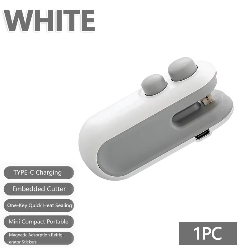

Mini Bag Sealer 2 in 1 Rechargeable Heat Sealer with Cutter for Plastic Snack Bags Food Preservation Home Kitchen Travel Use