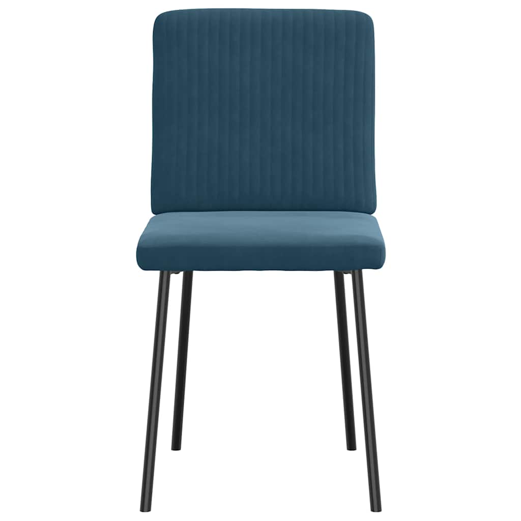Dining Chairs 2 Pcs Blue Velvet