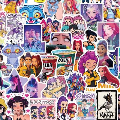 50/55/60 ks KPop Samolepky Lovci démonů KPop Samolepky pro DIY Scrapbooking Telefon Zavazadla Skateboard Vodotěsné Nálepky