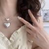 Silver color Heart Choker Necklace For Women  Smiple Geometric Fine Jewelry Wedding Party Birthday Gift