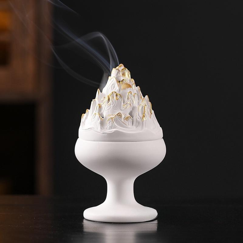 Vintage Boshan Furnace Tower Incense Burner Creative Incense Path Gypsum Incense Burner Ornament Sandalwood Incense Burner