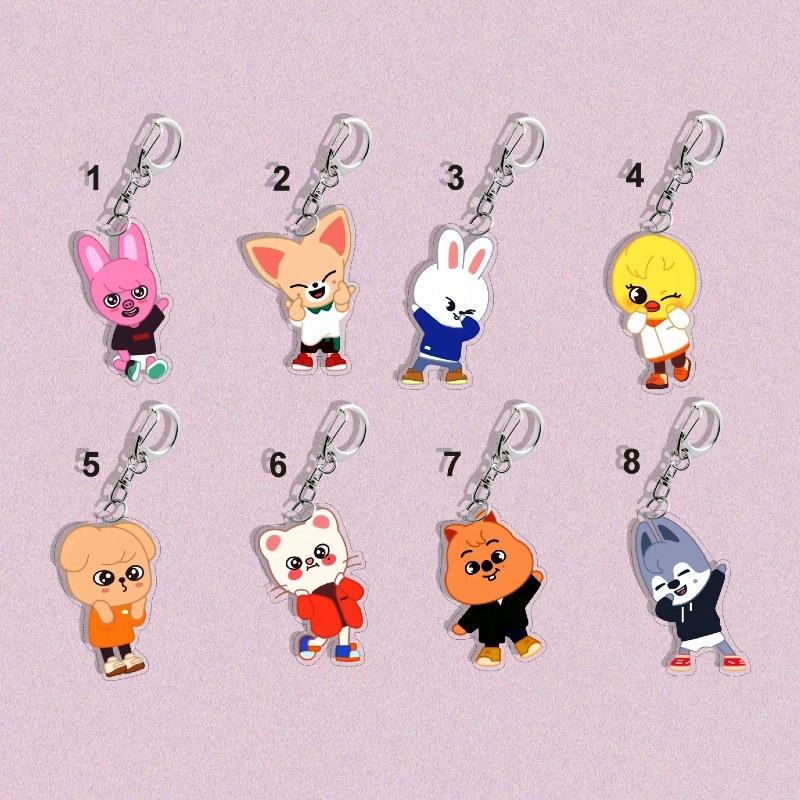 1 Stück Stray Kids SKZOO Ganzkörper Charakter Schlüsselanhänger Bang Chan Lee Know Changbin Hyunjin Han Felix Seungmin I.N Schlüsselring Tasche Anhänger STAY Geschenk