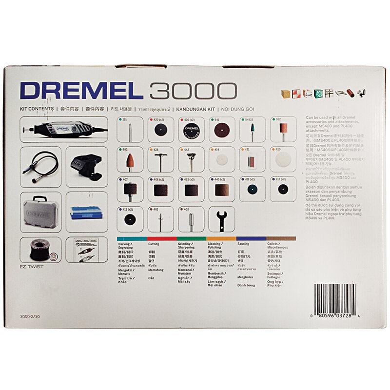 Dremel 3000 Multifunktionaler Elektrischer Mahlwerk mit 2 Professionellen Zubehörteilen und 30 Stück Zubehör für den Täglichen Gebrauch