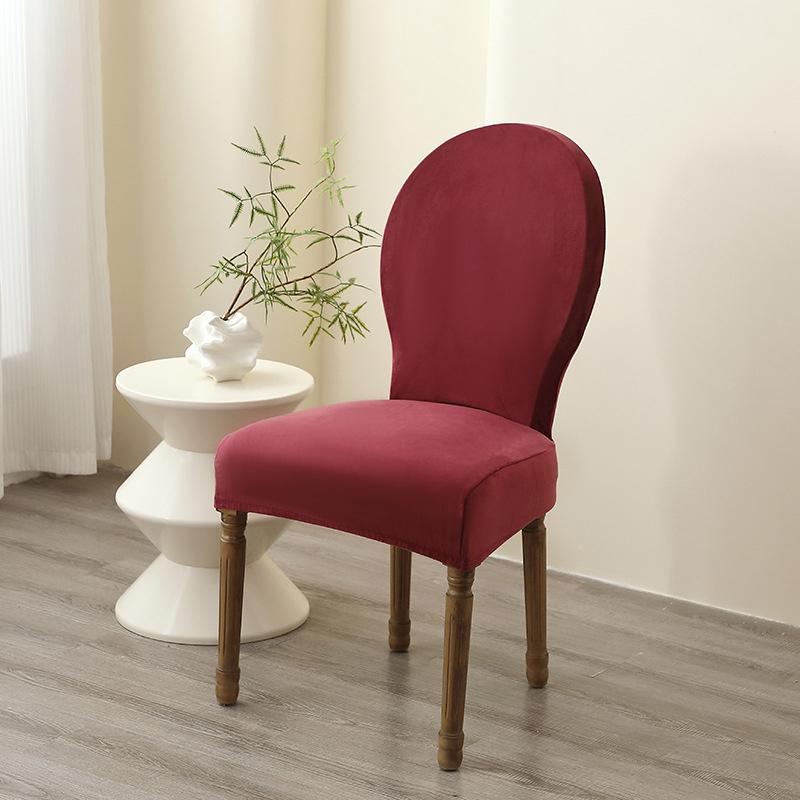 1/2pcs Elastic Velvet Chair Cover Solid Color Simple Slipcover Chair Protector Wedding Party Christmas Banquet Dining-room Decor