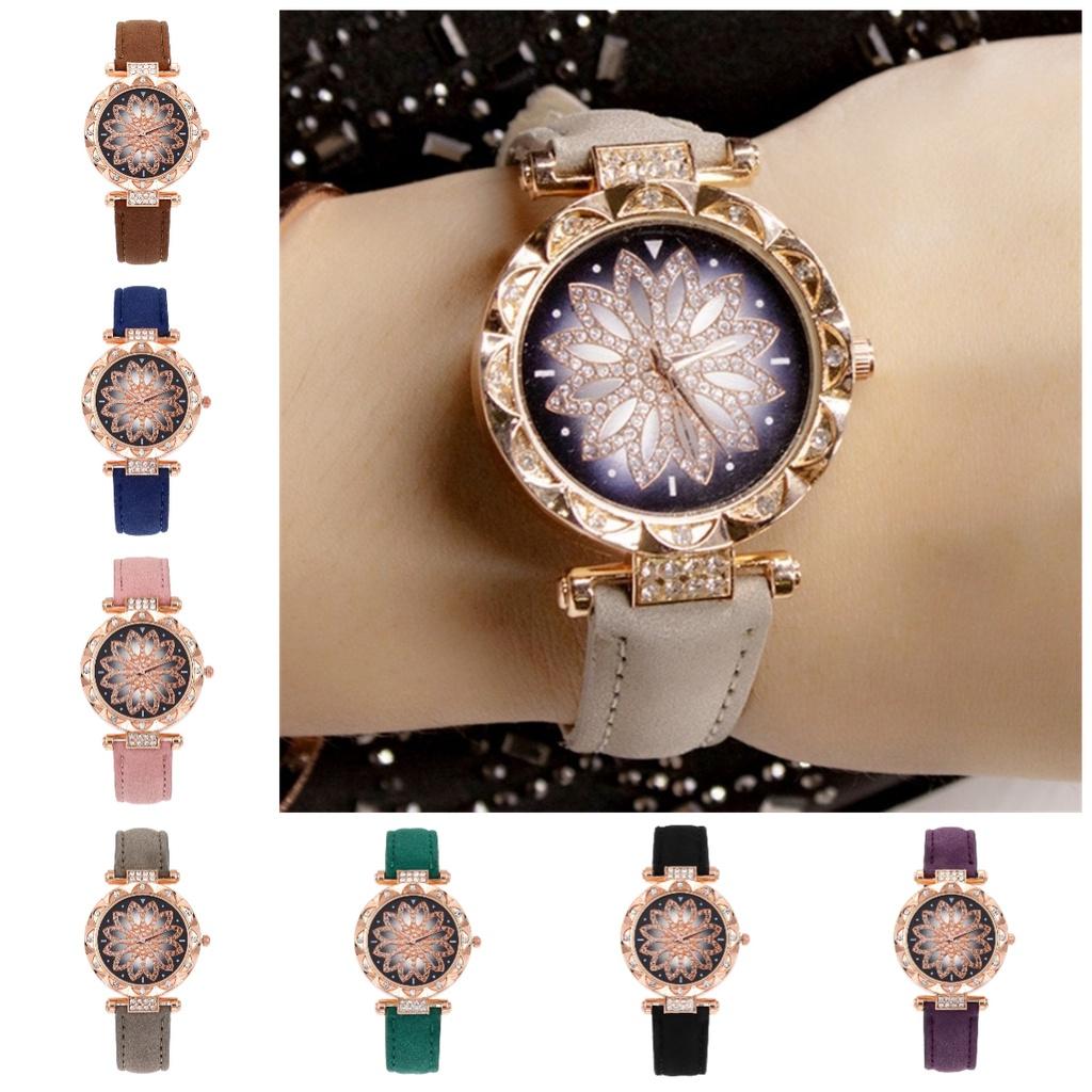 Women Leather Quartz Watch Classic Fashionable Wristwatch Accessory Gifts Girls