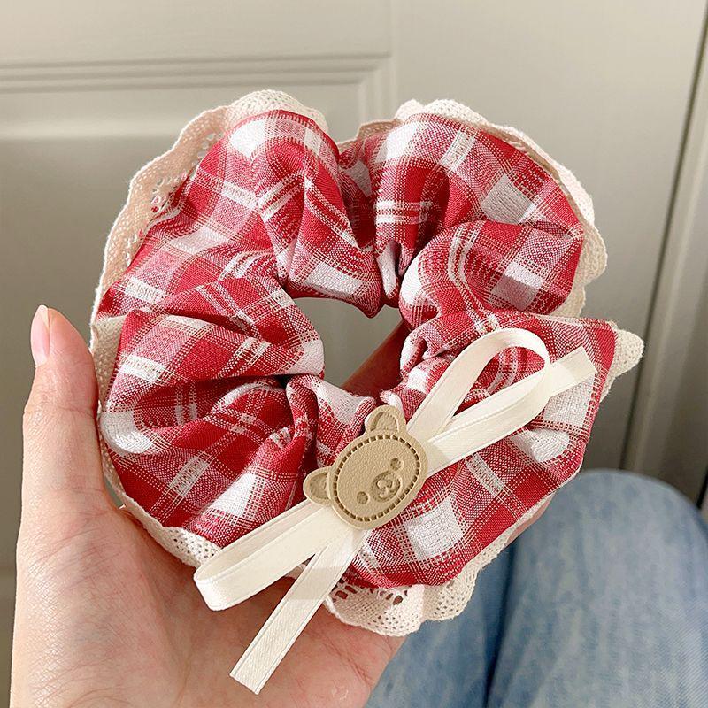 Little Bear Lace No-Damage Elastic Scrunchie for Women - Hair Tie Accessory for Low Ponytails and Buns