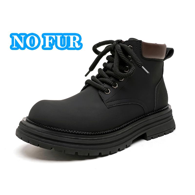 

Модные высококачественные повседневные кожаные мужские ботильоны на толстой резиновой подошве мужские мотоциклетные ботинки модная теплая плюшевая меховая зимняя обувь 38