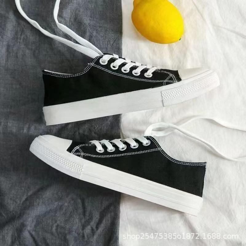 Canvas shoes female students spring new semi-drag lazy one pedal versatile breathable large size white shoes board shoes