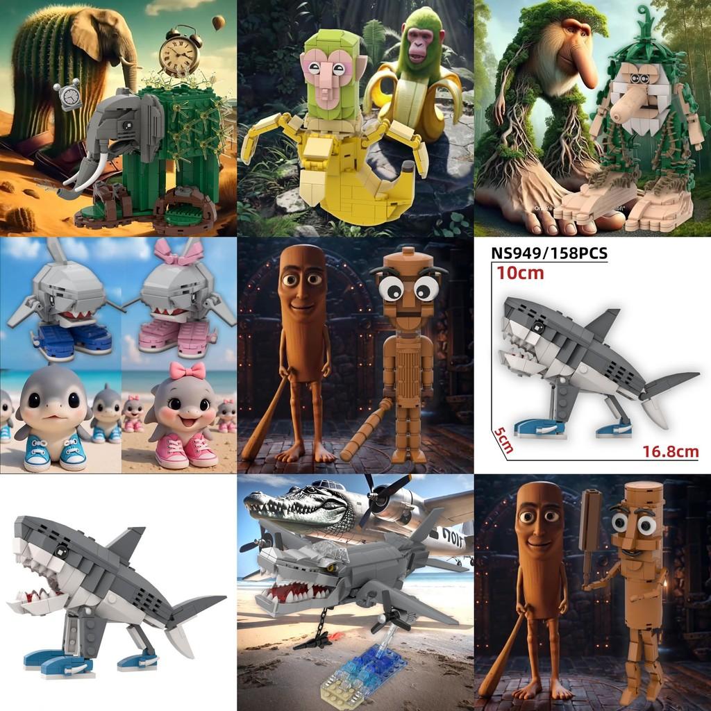 Tung Sahur Tungtung Boneca Ambalabu Lirili Larila Puzzle Assembly Block Building