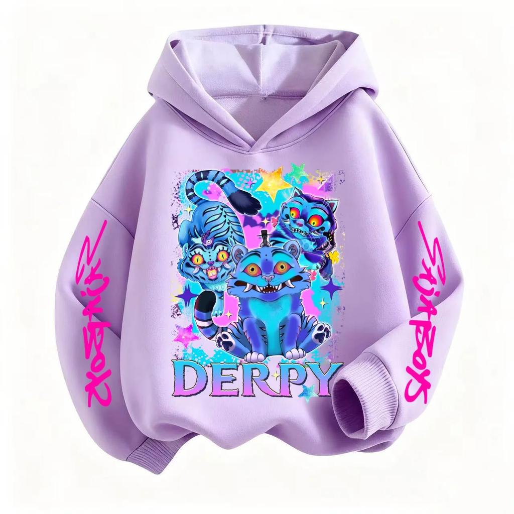 2026 New K-pop Devil Hunter Children's Hooded Sweatshirt Cute Girls' Casual Top Cartoon Printed Boys' Sweatshirt
