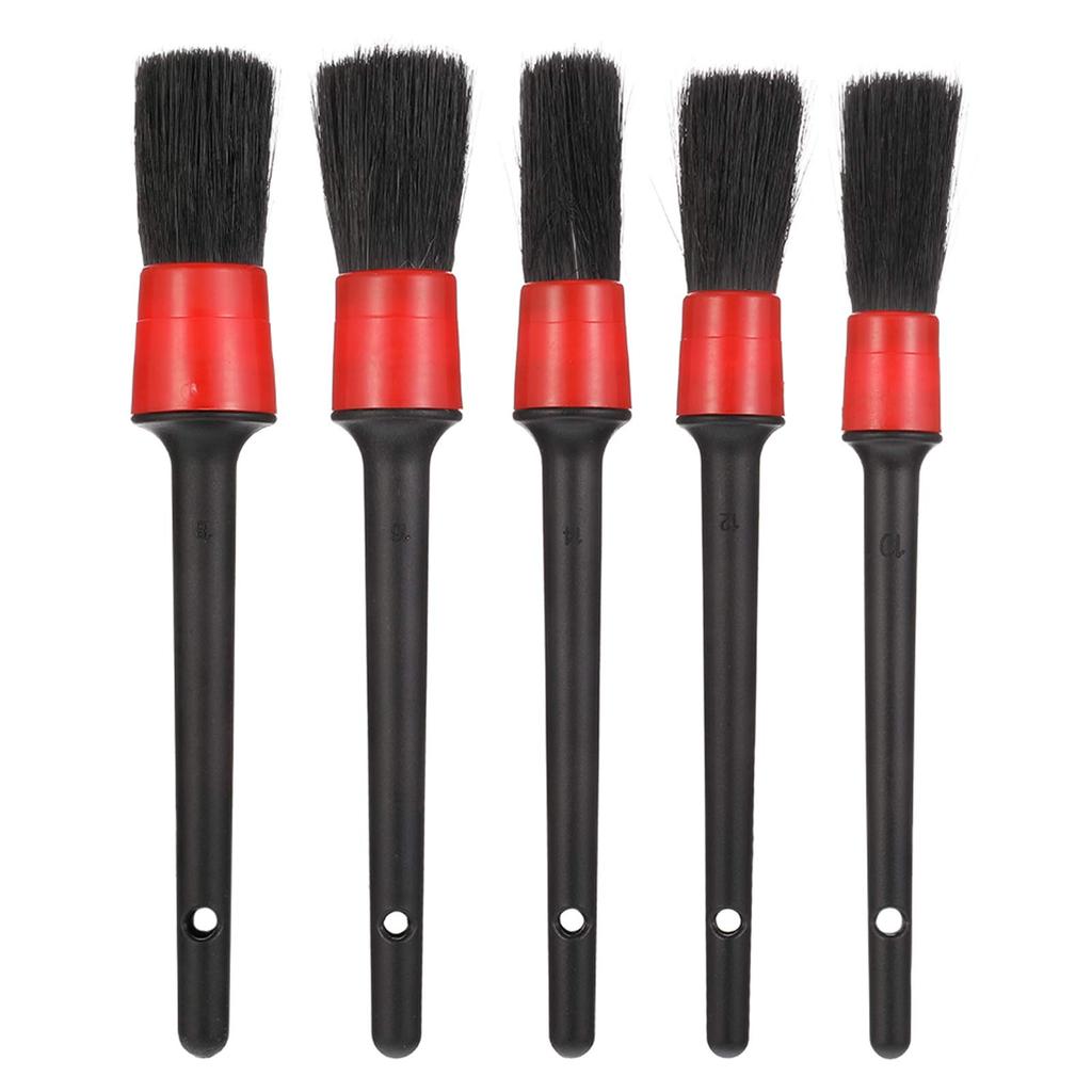 HOPELUCKIN Car Wash Brush Set of Pig Detail Wheel Parts Cleaning Cylindrical Brush Soft for Car Washing and Car Supplies 5, High-Density Bristles,