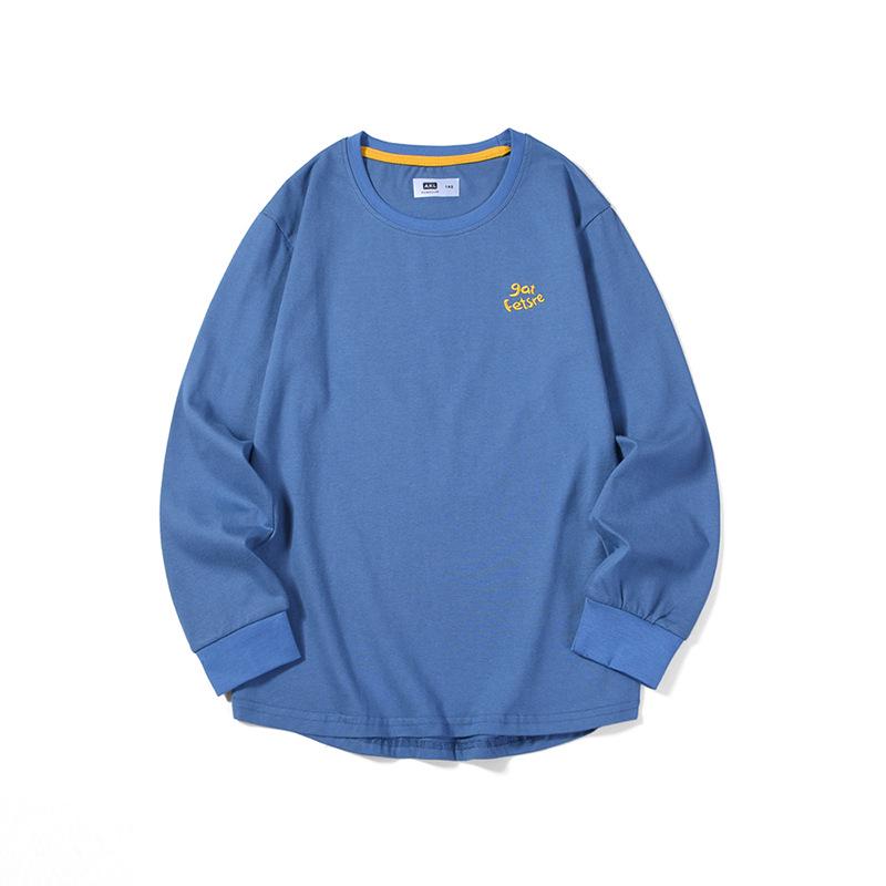 Korean Style Spring & Autumn Long-Sleeve Solid Color Tops for Boys