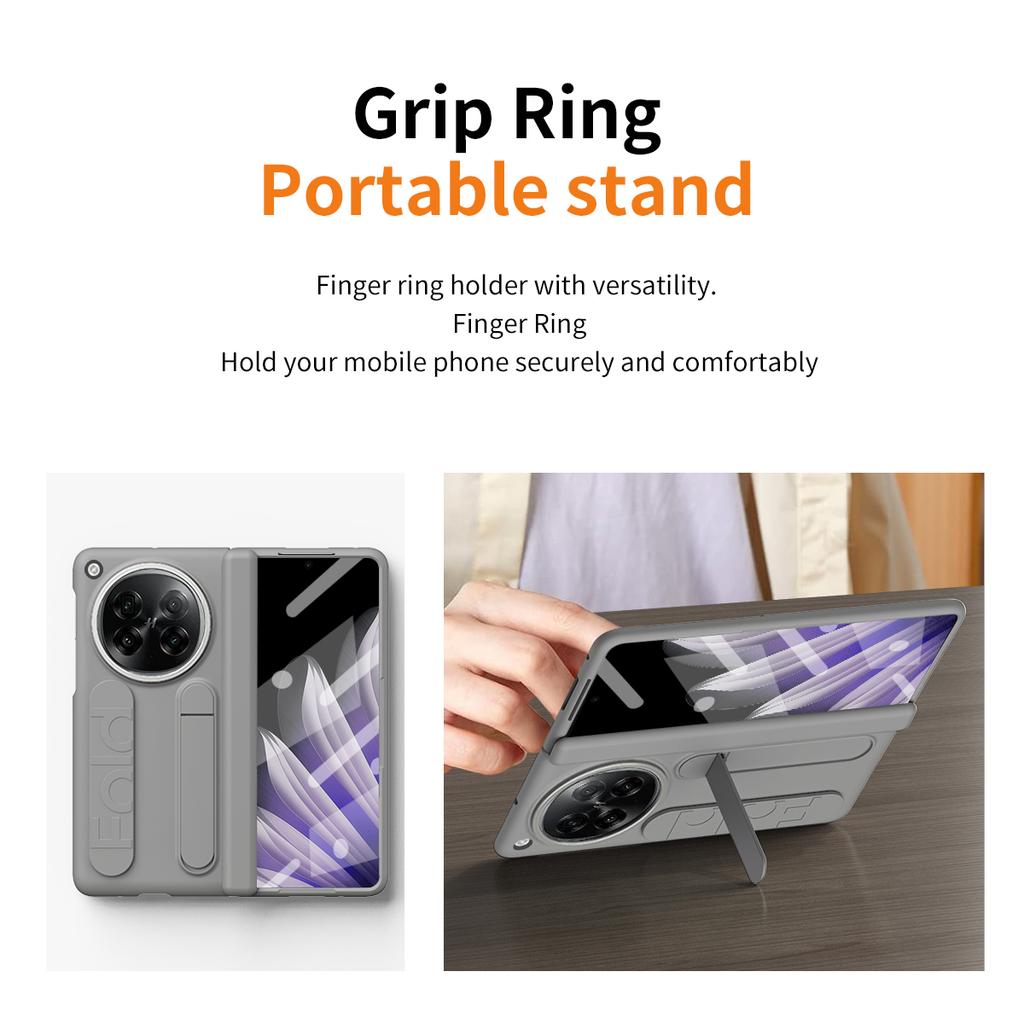 For OPPO Find N6 Case Hard Silicone Wrist Strap Folding Protective Back Cover Case For Find N6 N 6 With Glass Film Phone Shell