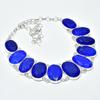 Blue Sapphire Gemstone Handmade 925 Sterling Silver Jewelry Blue Sapphire Neclace Bracelet Set, Antique Jewelry Set, Party Wear Gifts