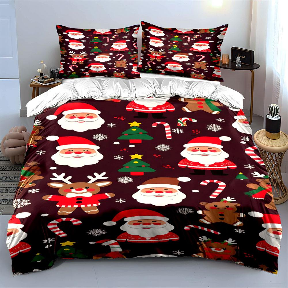 Santa's Festive Wonderland! Bedding Sets Duvet Covers Pillowcases(1* Duvet Cover 2* Pillowcases Without Duvet Insert)