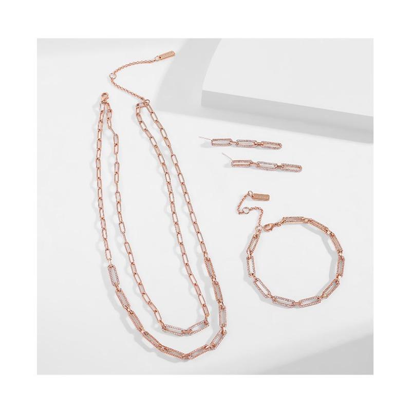 Copper inlaid zirconium electroplating color-preserving chain bracelet women, exquisite fashion cold wind summer jewelry treatment