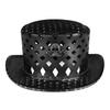 Plague Doctor Hat Cosplay Accessory Medieval Costume PU Leather Short Brim Round Top Black