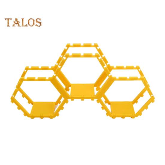 

Сотовая витрина, шестигранные плавающие полки для коллекционных игрушек, пластиковый органайзер для мини-фигурок, настольный стеллаж для хранения вещей для домашнего офиса, декор жёлтый