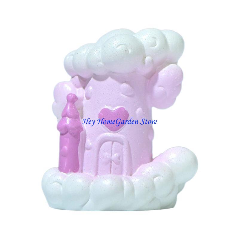652F Romantic Miniature Castle Micro Landscape Decoration Figurines DIY Cake Fairy Garden Resin Xmas Birthday Ornament