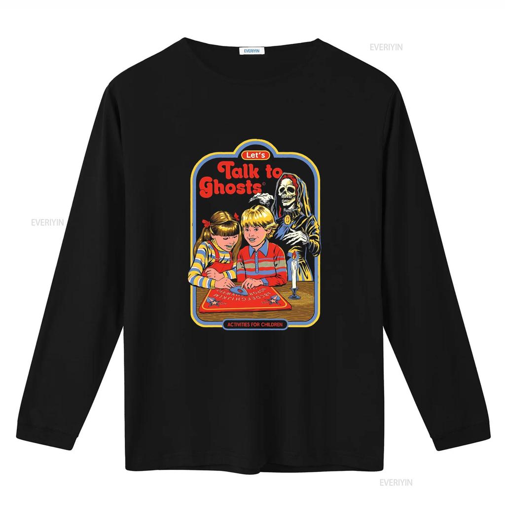 Pyramid International Lets Talk To Ghosts Kids Activity T Shirt L Black Vintage Washed Stretched Comfortable Designer Clothes