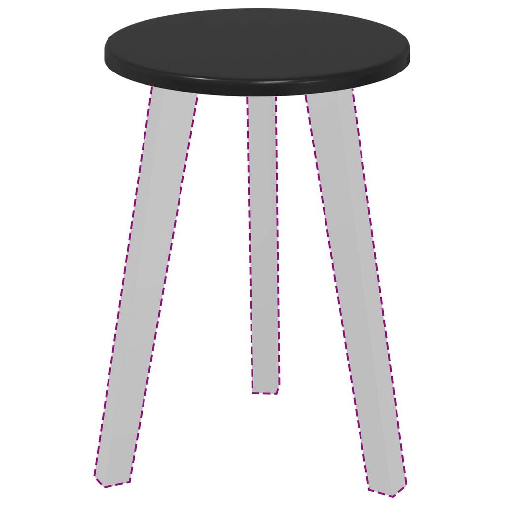Tabletop Ø 30 X 1.5 Cm Round Engineered Wood Black