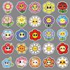 50 Colorful Smiling Face Flower Stickers: Cute Childlike Designs for Children's Rewards & Water Bottle Decoration - Waterproof & Hand-drawn.
