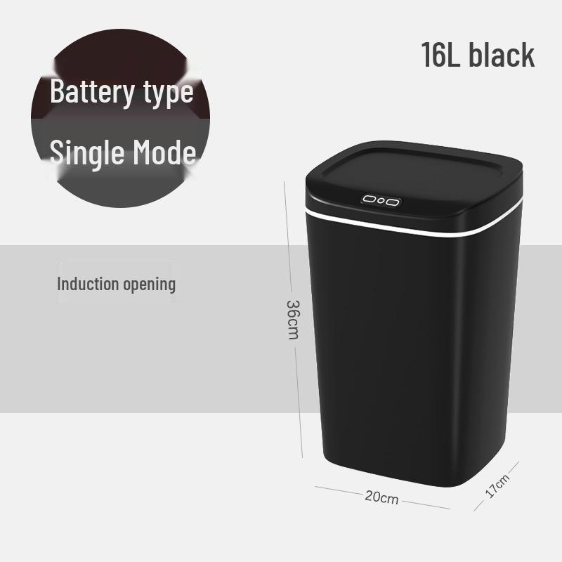 2026 Stylish Induction Trash Can: 16L Large Smart Bin with Odor-Sealed Lock for Home Use