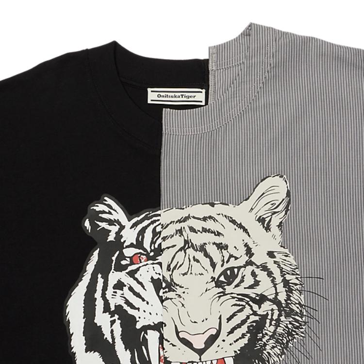 Onitsuka Tiger T Shirt Unisex Black Gray 2183B319-001