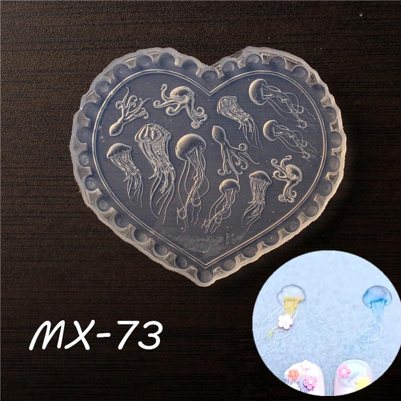 

1 шт. Форма для 3D акриловых ногтей в виде ракушки тюльпана, медузы, золотой рыбки, морской звезды, украшения для ногтей, силиконовая форма для маникюра, форма для нейл-арта as the picture