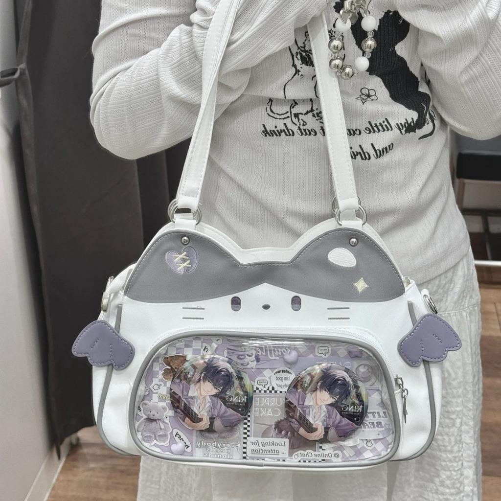 Second-dimensional yuan small food allowance millet bar bag y2k cat bag girl crossbody pain bag double shoulder large capacity backpack