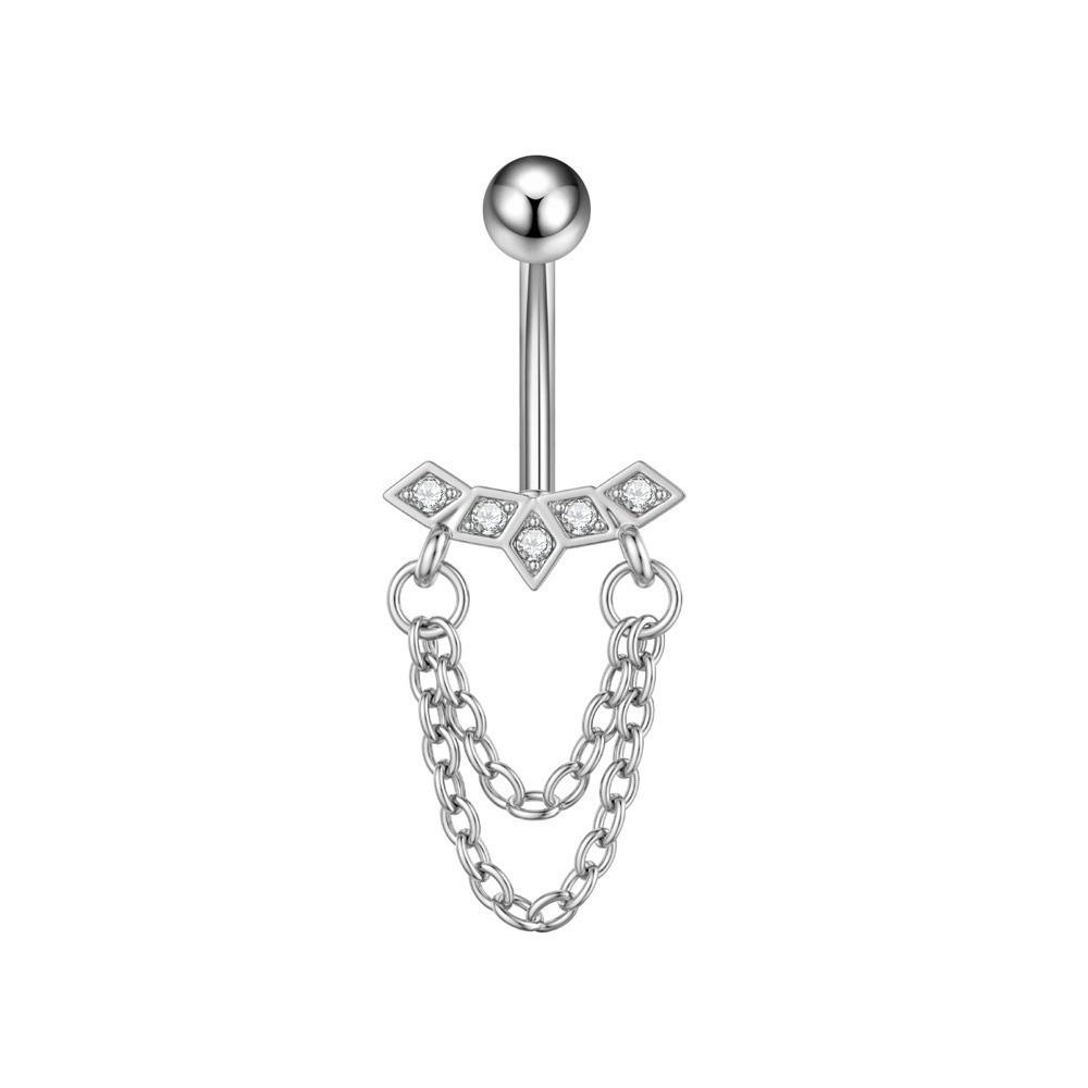 Elegant Butterfly Chain Navel Ring Exquisite Navel Button Fashion Belly Navel Stud  Body Piercing