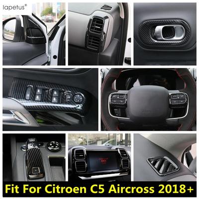 Gear Shift Head / Pillar A Frame / Steering Wheel / Handle Bowl Cover Trim ABS Accessories For Citroen C5 Aircross 2018 - 2024