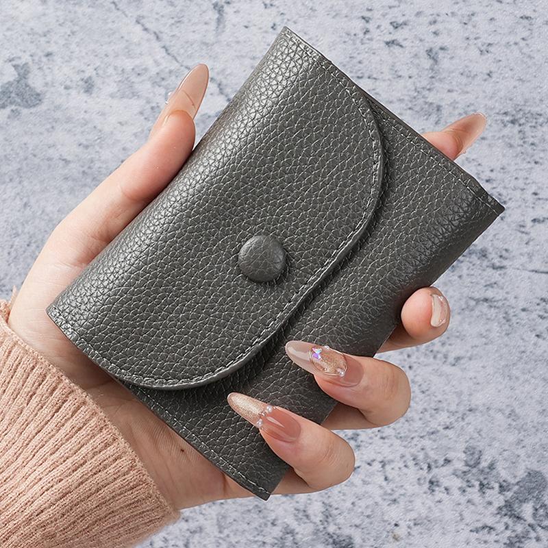 

Women Wallets Pu Leather Female Purse Mini Hasp Solid Multi-Cards Holder Coin Short Wallets Slim Small Wallet Zipper Hasp сірий колір