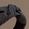 Women Headband Dot Print Knotted Design Wide Brim Sponge Padding Hair Hoop Leisure Casual