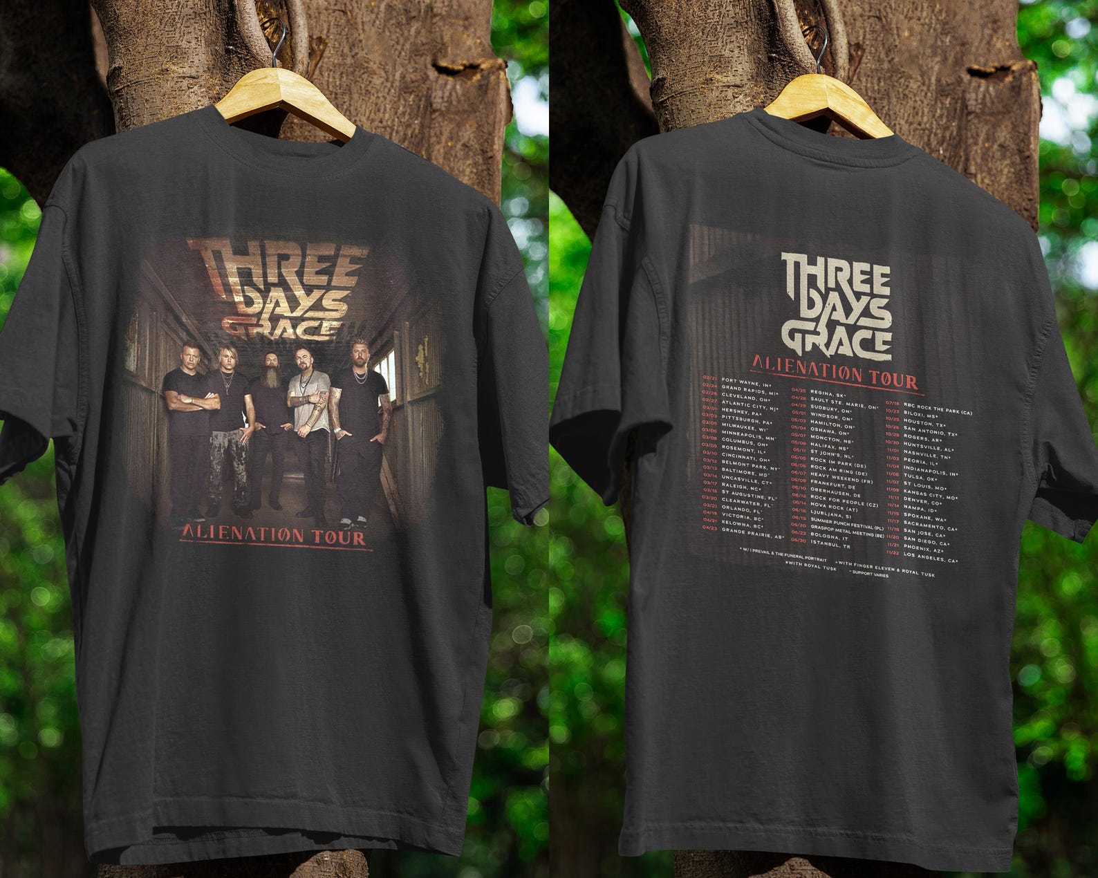 Three Days Grace Alienation Tour 2026 T-Shirt, Rock Band Tee S