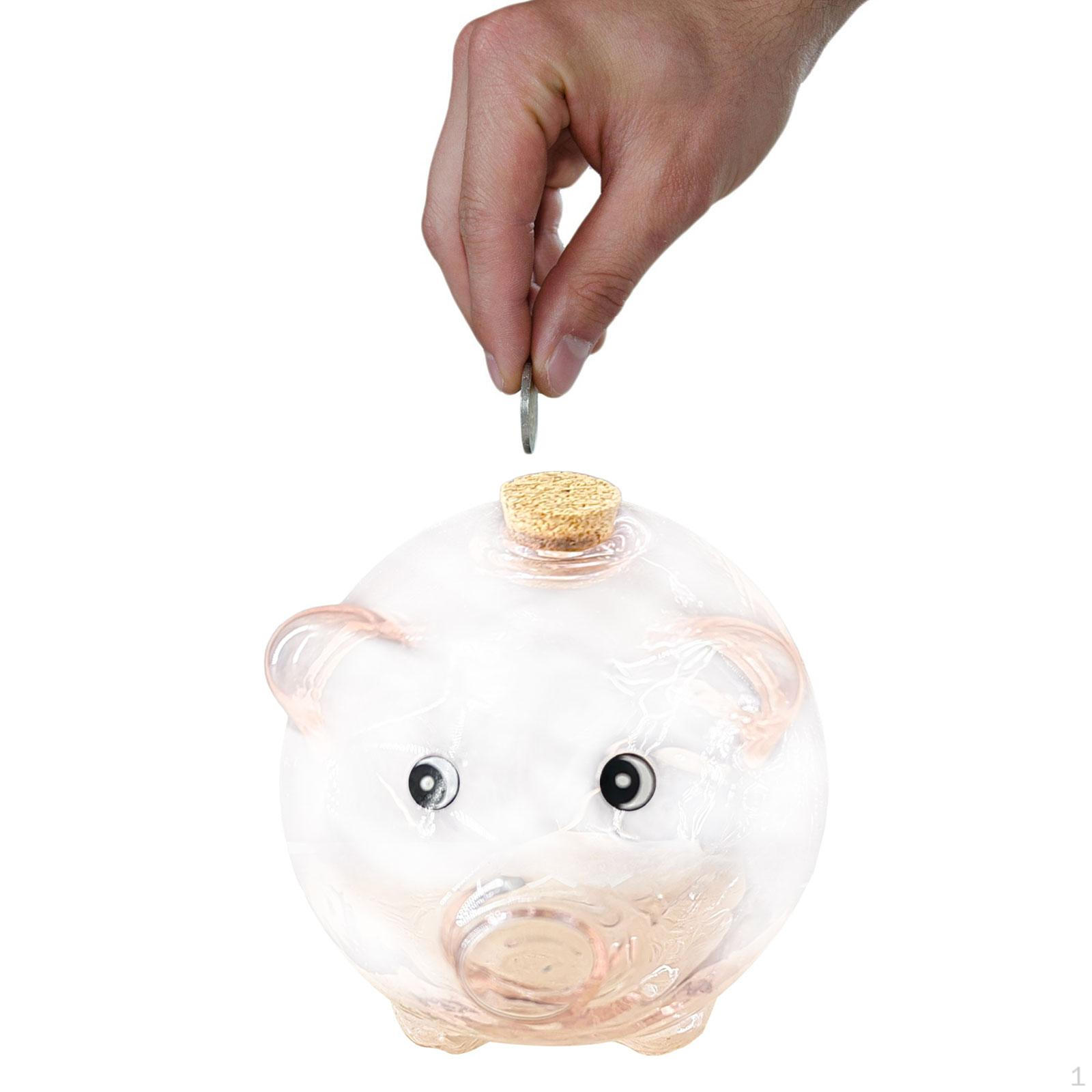 Стеклянная свинья-копилка, копилка, милая банка для входа в кафе Pink round mouth