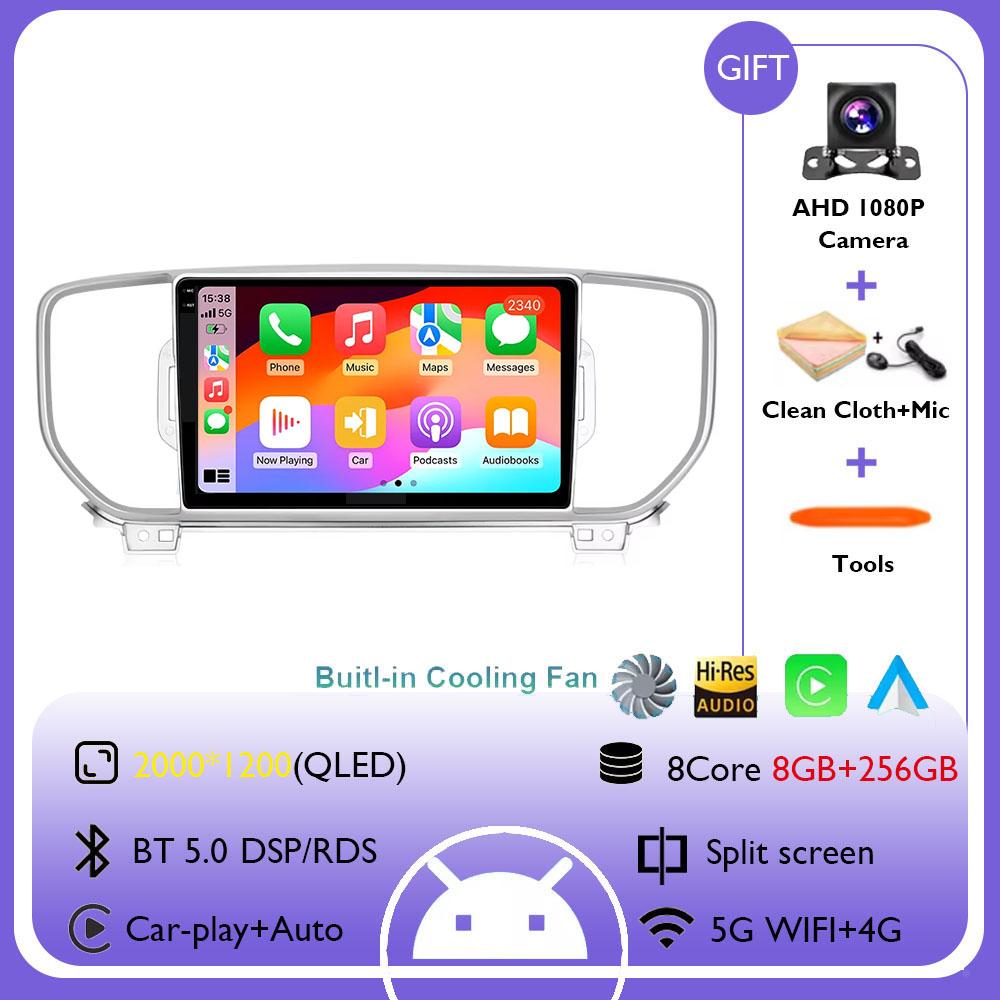 9" Android 14 Car Radio Carplay For Kia Sportage 4 QL 2016 2017 2018 2019 Navigation GPS Multimedia Player Stereo wifi+4G Auto