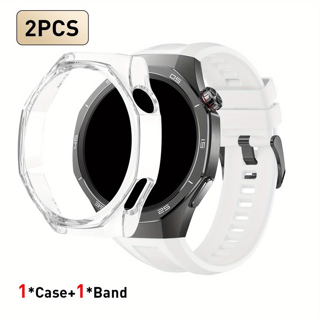 Cinturino per Huawei Watch GT5 Pro 46mm Cinturino 222mm Semi-Wrap Custodia Protettiva con Ritaglio in PC Cinturino di Ricambio per Orologio
