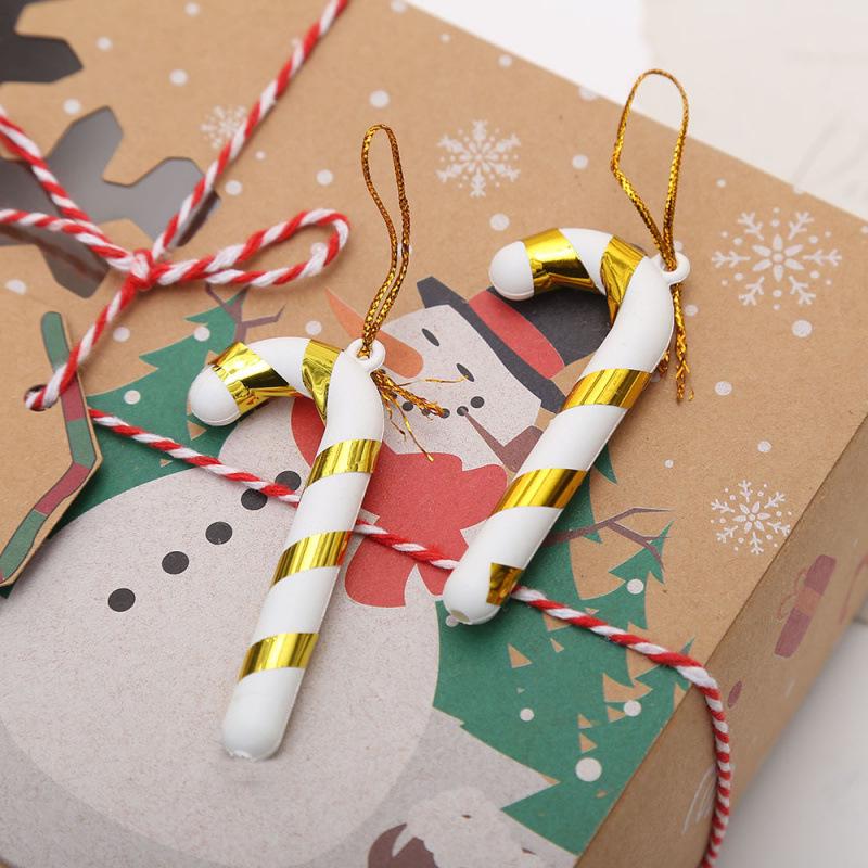 Pack of 6: 7cm Colored Candy Cane Christmas Tree Ornaments