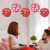 3 Pcs Valentine's Day Paper Lanterns Red Pink Love Heart Hanging Lanterns Round Party Lanterns for Wedding Anniversary Decor