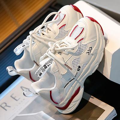 Children's Minimalist Fashion Single Mesh Breathable Sports and Leisure Shoes Small White Shoes Dad Shoes